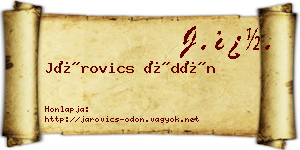 Járovics Ödön névjegykártya